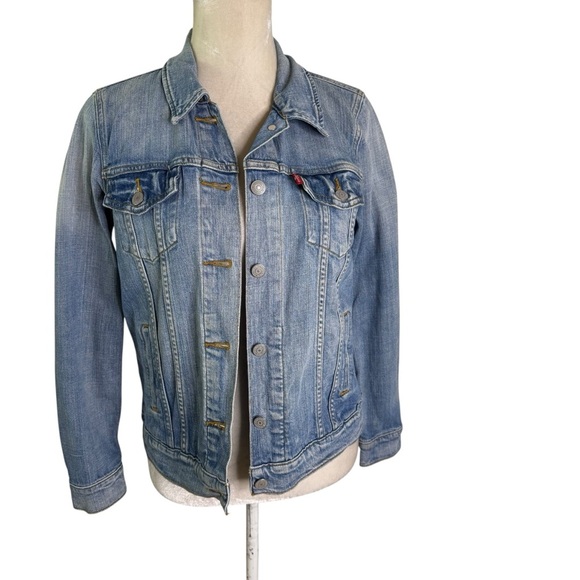 Levi’s Denim Trucker Jacket Medium Wash Cotton Size M - Picture 3 of 13